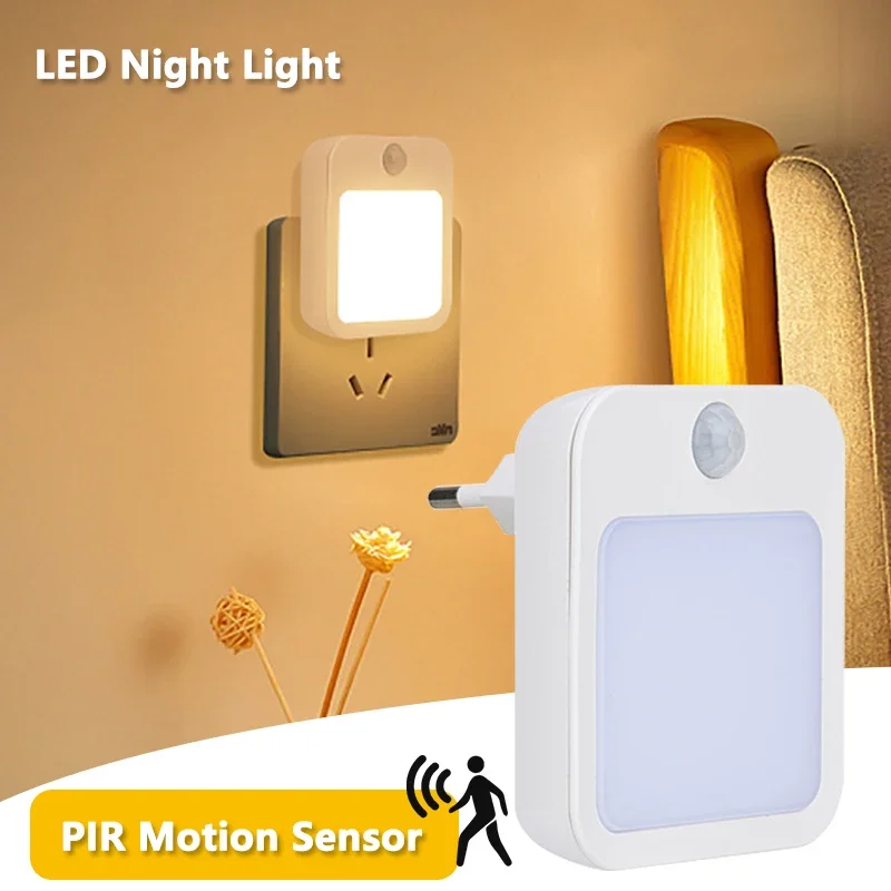 Motion Sensor Nachtlicht LED Dimmbare Nachttischlampe EU/Us-stecker Kinder Kindergarten Korridor Beleuchtung Drahtlose Touchless Nacht Lampe