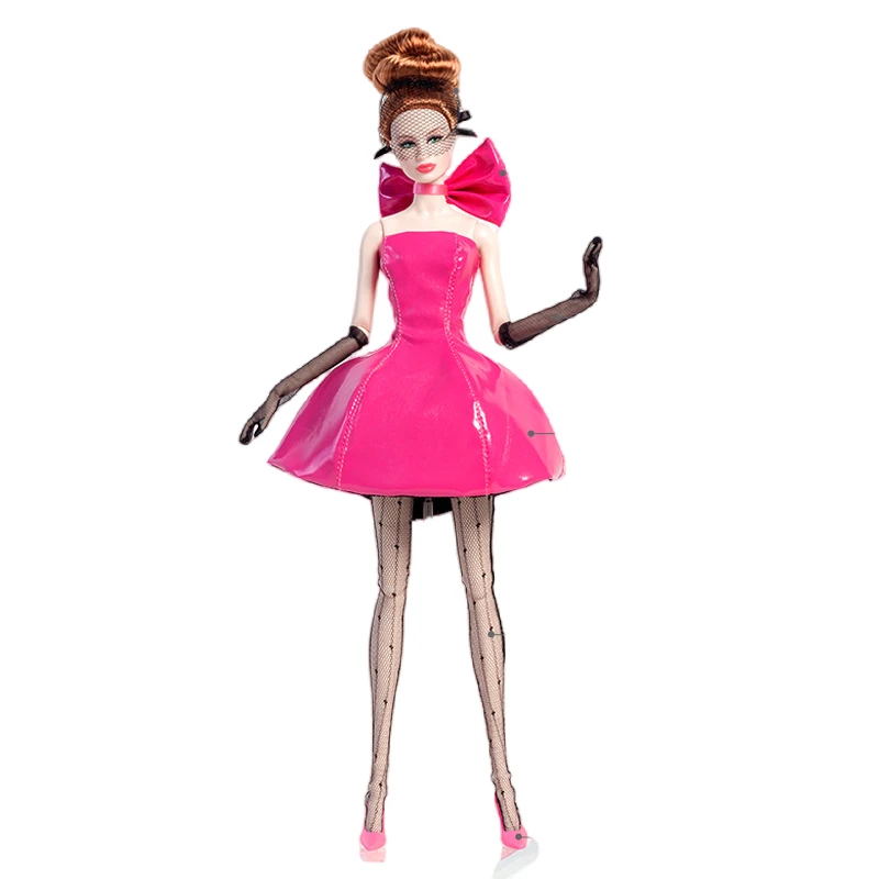 32 cm Supermodel Puppe Kleidung Anzug Europäischen Mode Patent Leder Kleid Lila Rot Prinzessin Rock Zubehör Set Mädchen DIY Geschenk