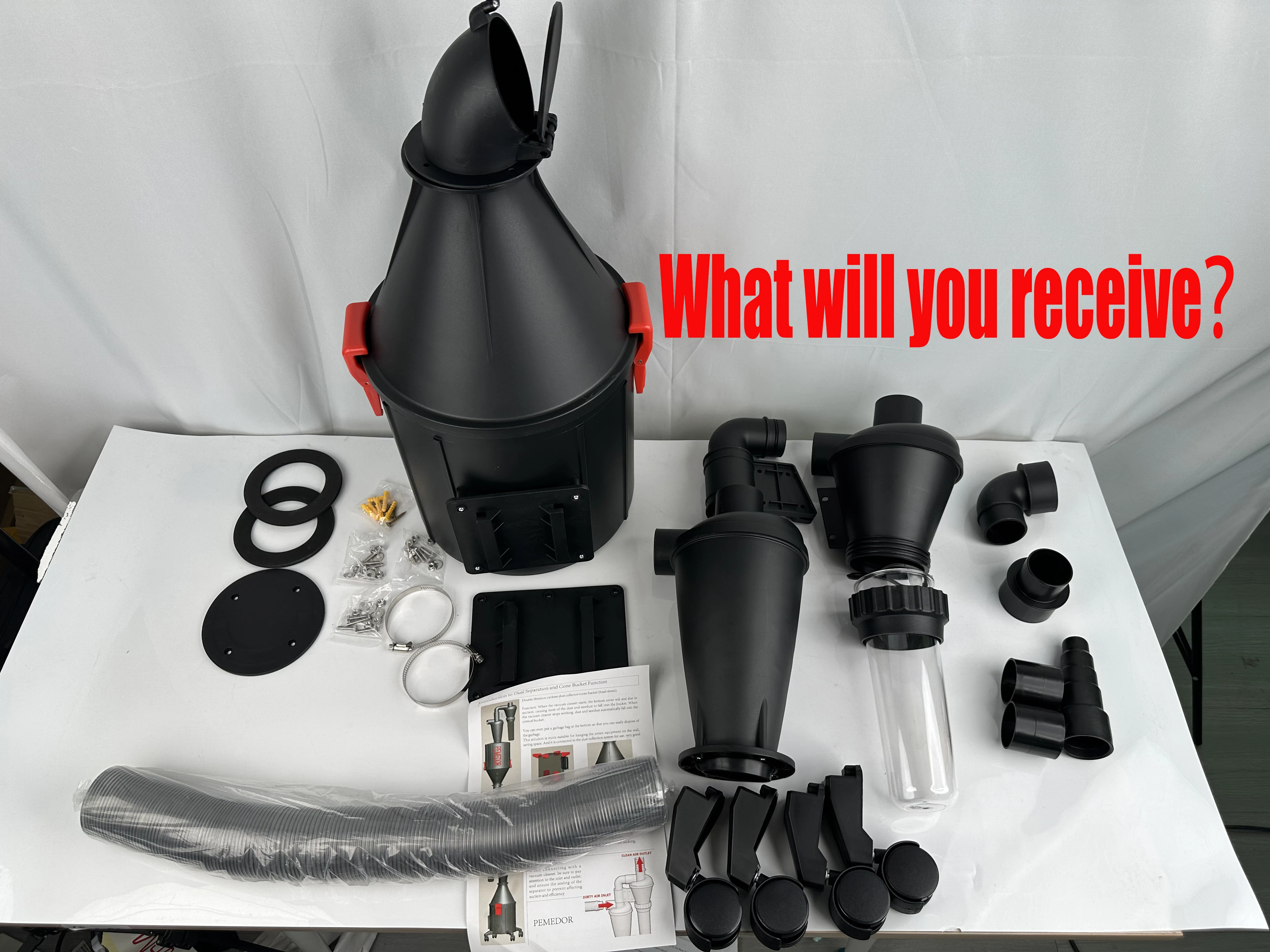 2-in-1-Multifunktions-Zyklontrenner-Staubsauger, wandmontierte und wielmodi für den flexiblen Einsatz, industrieller Staubsammler Image