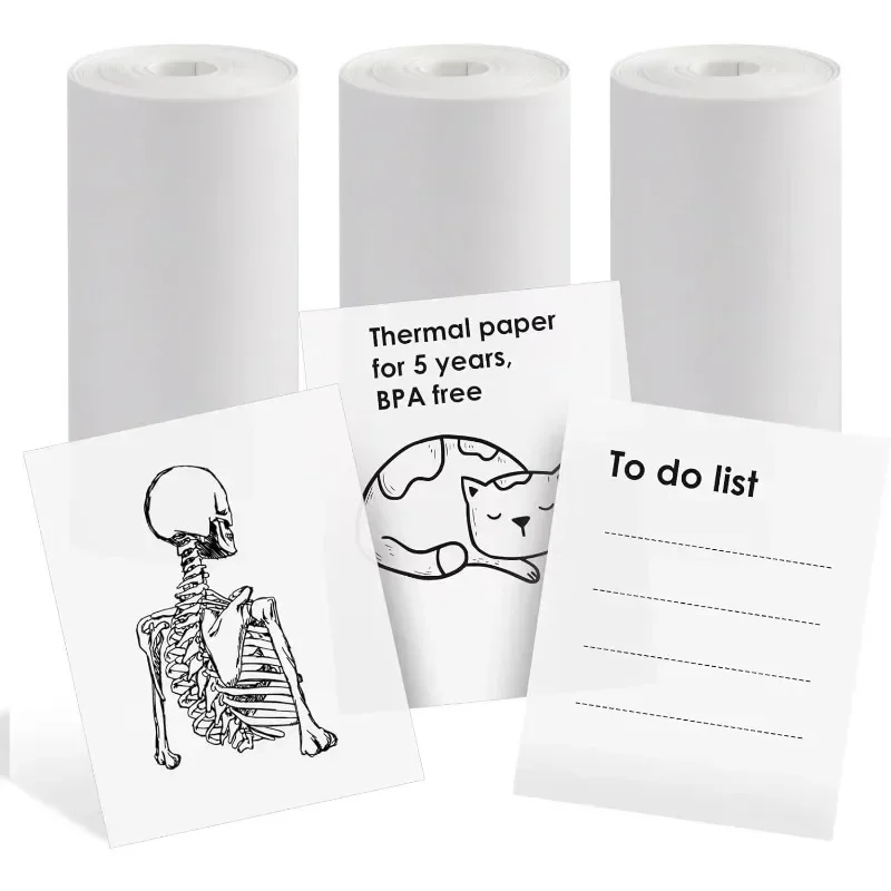 Thermo aufkleber papier für Aufkleber drucker: klebriger und verbesserter Foto druck, für DIY-, Journal-und Studien notizen | 3 Rollen | 57mm Image