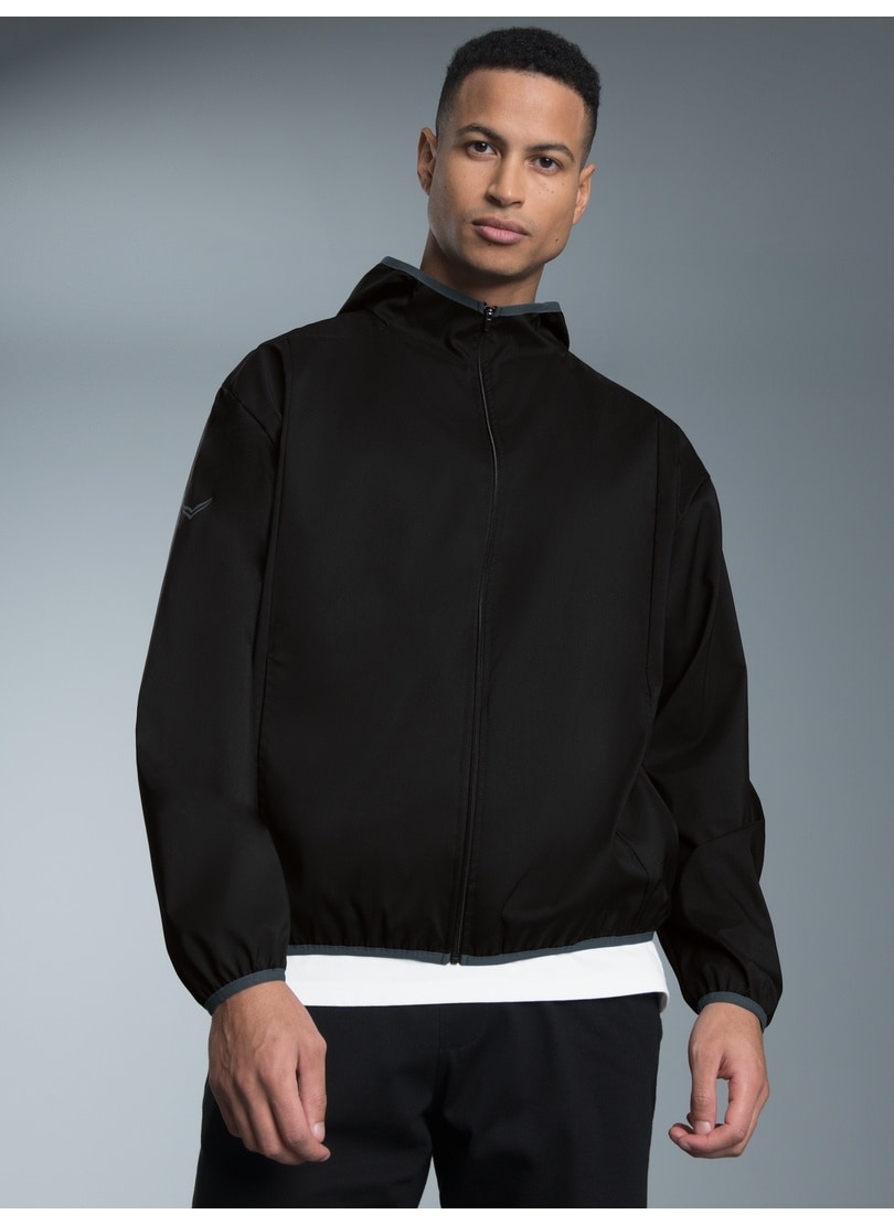 Sweatjacke TRIGEMA "TRIGEMA Dünne Kapuzenjacke mit praktischen Taschen", Herren, Gr. L, schwarz, 100% Polyester, Basic, Sweatjacken Image