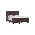 Vidaxl Lit Coffre Avec Matelas Et Banc Marron Foncé 180x200 Cm Tissu