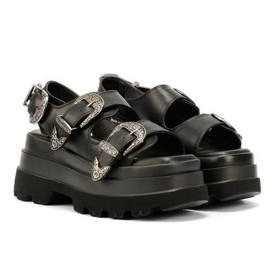 Buffalo Jupiter Ari West Damen Schwarze Sandalen Image