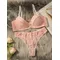Meilleure vente ensemble de lingerie pour femmes sexy ultra-mince dentelle fleur soutien-gorge avec anneau en acier rassemblement push up ensemble de lingerie MR2643
