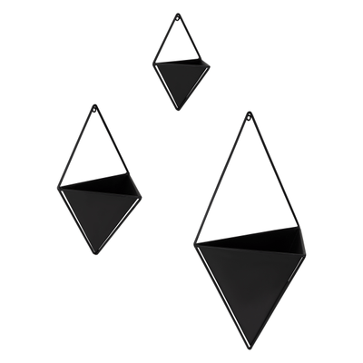 Kate And Laurel Tulla Geometric Wall Plant Display, Set Of 3