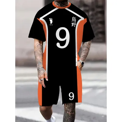 2025 Summer New Haikyushu Role Playing Clothing Volleyball Club Sports Set Short Sleeve Shorts