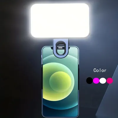 3 Modes Adjustable Brightness Portable Mini Selfie Fill Light Rechargeable Clip On For Phone Laptop