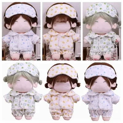 Shirt Shorts Patch Doll Clothes Doll Accessories 20cm Doll Pajamas Suit Photo Props Cartoon Animal