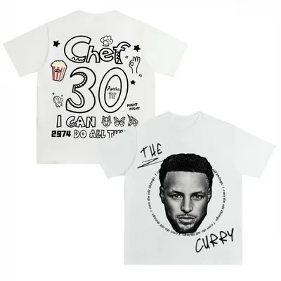 2025 Curry Hand-painted Version of American Round Neck Retro Street Basketball Training Men's and