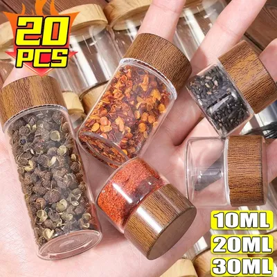 10/20/30ml Mini Glass Bottles Transparent Storage Container Tube Portable Coffee Beans Spice Jars