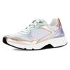 Keilsneaker GABOR ROLLINGSOFT, Damen, Gr. 35, goldfarben, silberfarben multi, Textil, Leder, metallic, sportlich, Schuhe Sneaker, Freizeitschuh, Halbschuh, Schnürschuh mit gepolstertem Schaftrand