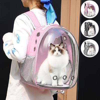 TEMU Pet Backpack With Clear Front For Cats, Small Dogs, Rabbits, Etc. With Carrier, Suitable For Travel, Walking, Hiking And Outdoor Activities Image