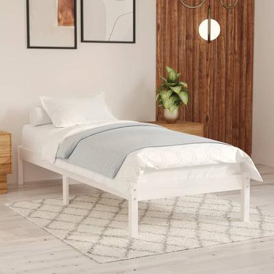 TEMU Solid Wood Bed White 90x190 Cm Image
