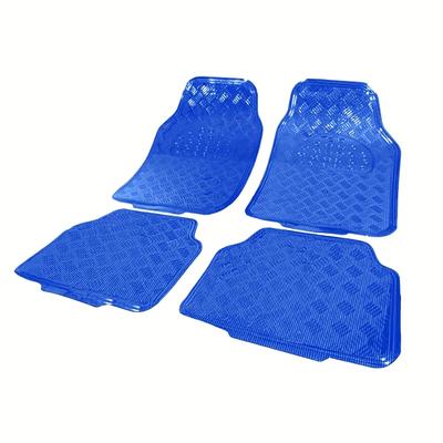 TEMU 1set, Universal Car Mats, Car Anti-slip Mats, Pvc Aluminium Film, Universal Foot Mats, A Set Of 4pcs, Waterproof And Anti-fouling Wear-resistant, Easy To Clean Image