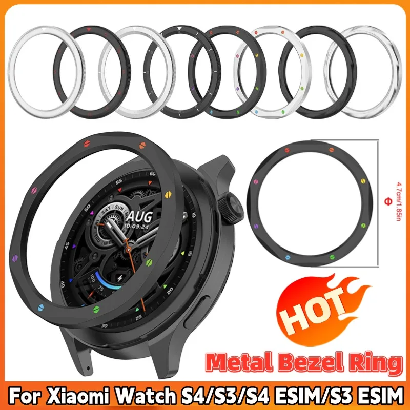 1PC Edelstahl Uhr Lünette Einsatz Ring für Xiaomi Uhr S4/S3 für Xiaomi Uhr S4 ESIM/S3 ESIM Männer Uhr Fall Strap Abdeckung Image