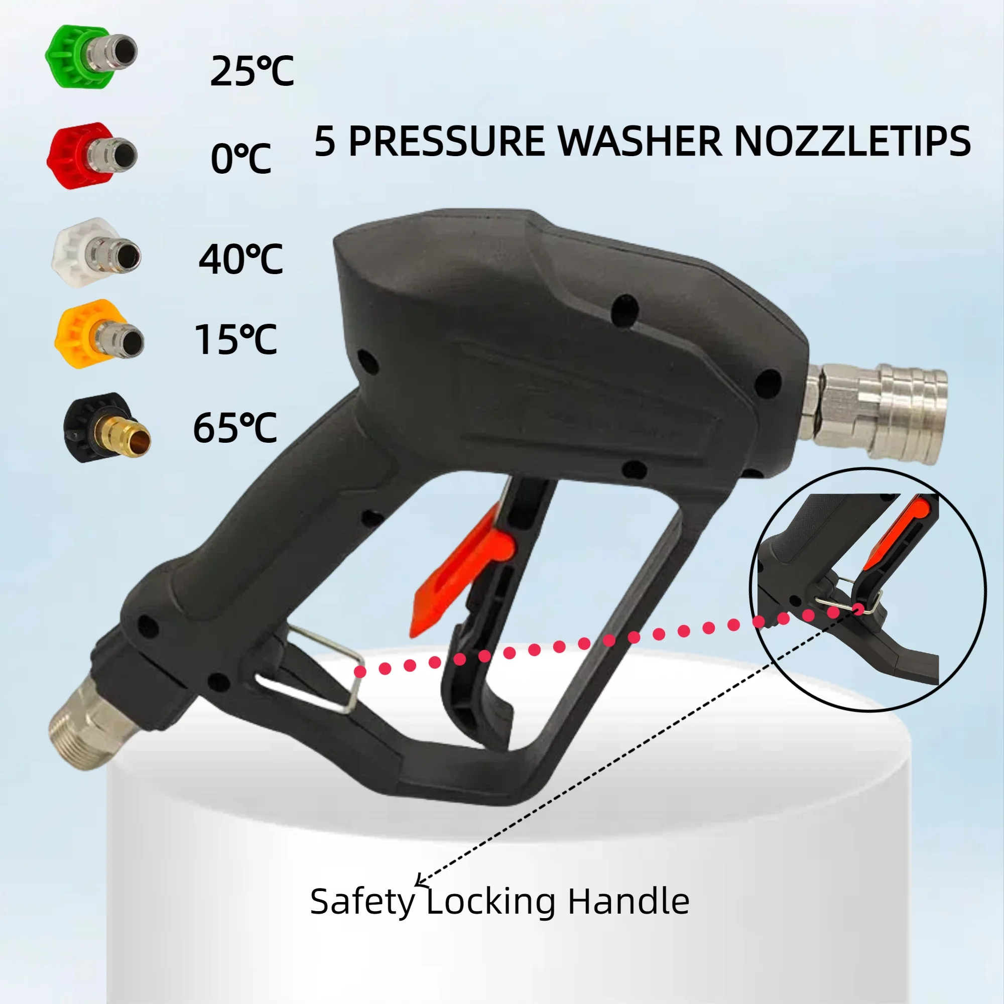 Hohe Leistung Neue Ankunft Hochdruck Kurze Pistole Auto Waschen Spritzen Wasser Pistole Auto Reiniger 1/4 "Quick Connect Düse Image