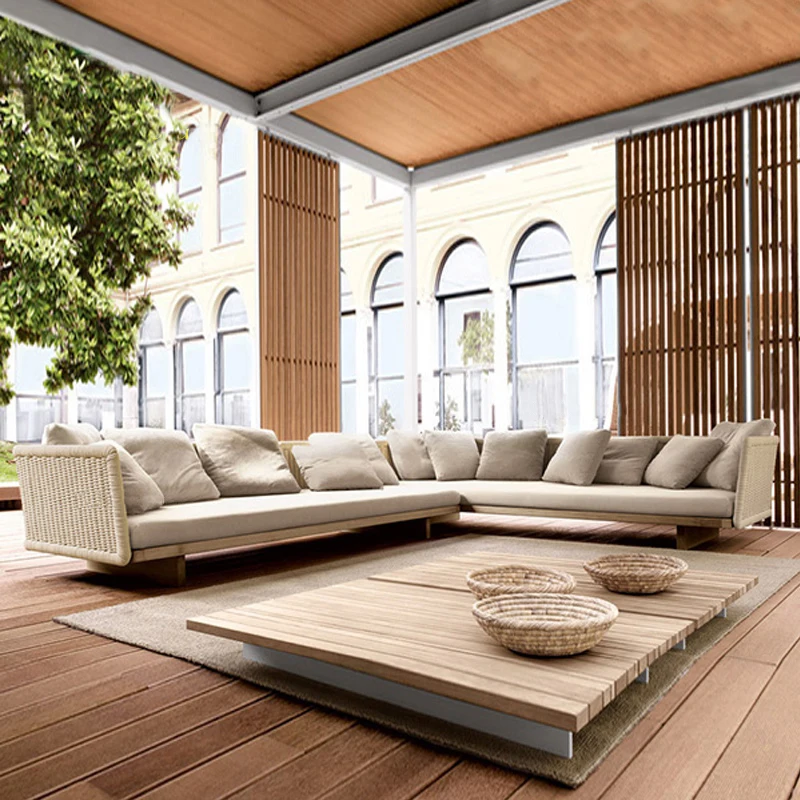 Nordic Wasserdichte Terrasse Set Entspannende Moderne Sun-proof Erwachsene Terrasse Outdoor Set Rattan Schnitt Pavillon Muebles Terrasse Möbel