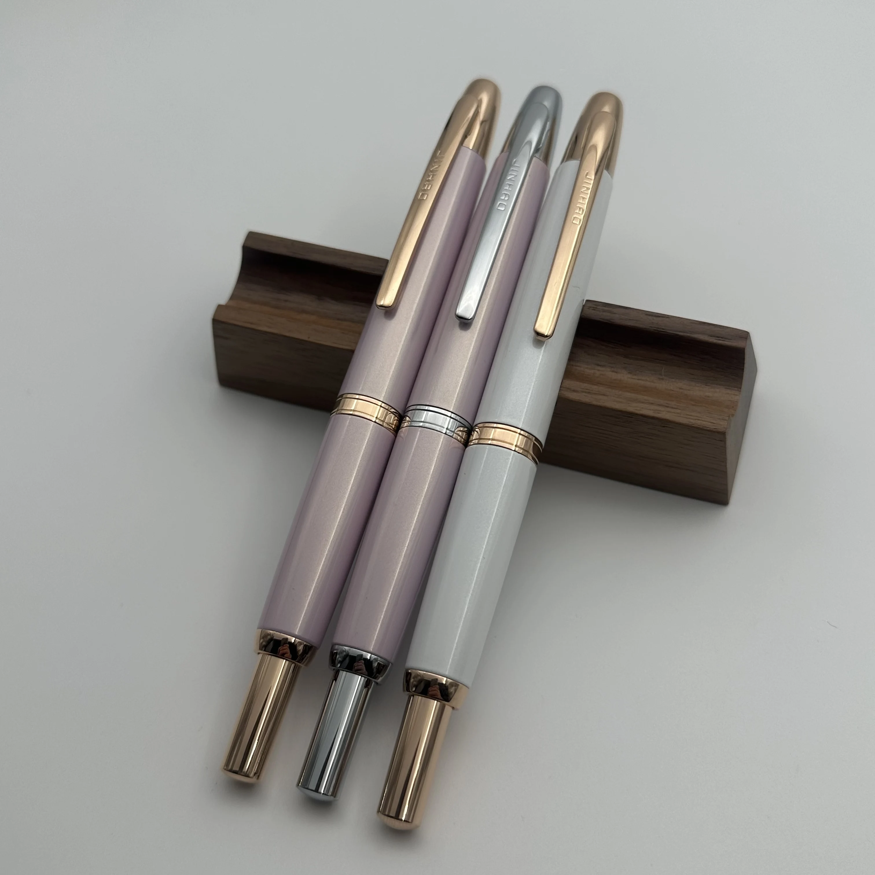 Roségoldener Clip! Limited Edition Color Jinhao 10, einziehbarer Füllfederhalter mit EF-F-Feder und Tintenkonverter zum Schreiben von Geschenkstiften Image
