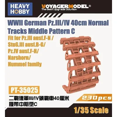 Schwere 35025 WWIIDeutsche Pz.III/IV 40 cm große NormaI-Schienen mit mittlerem Patten C-Hohlzahn Image