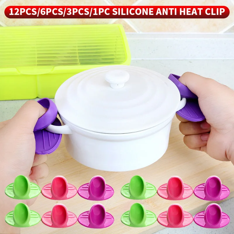 Hitzebeständige Silikon-Fingerlinge – 12 Stück/6 Stück/3 Stück/1 Stück – rutschfester Griff, geeignet für Küche, Backen usw Image