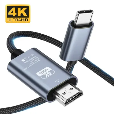 Typ C Zu HDMI Adapter Kabel Typ C 4K 60Hz HDMI-Kompatibel Konverter Kabel Für Projektor PC MacBook Image