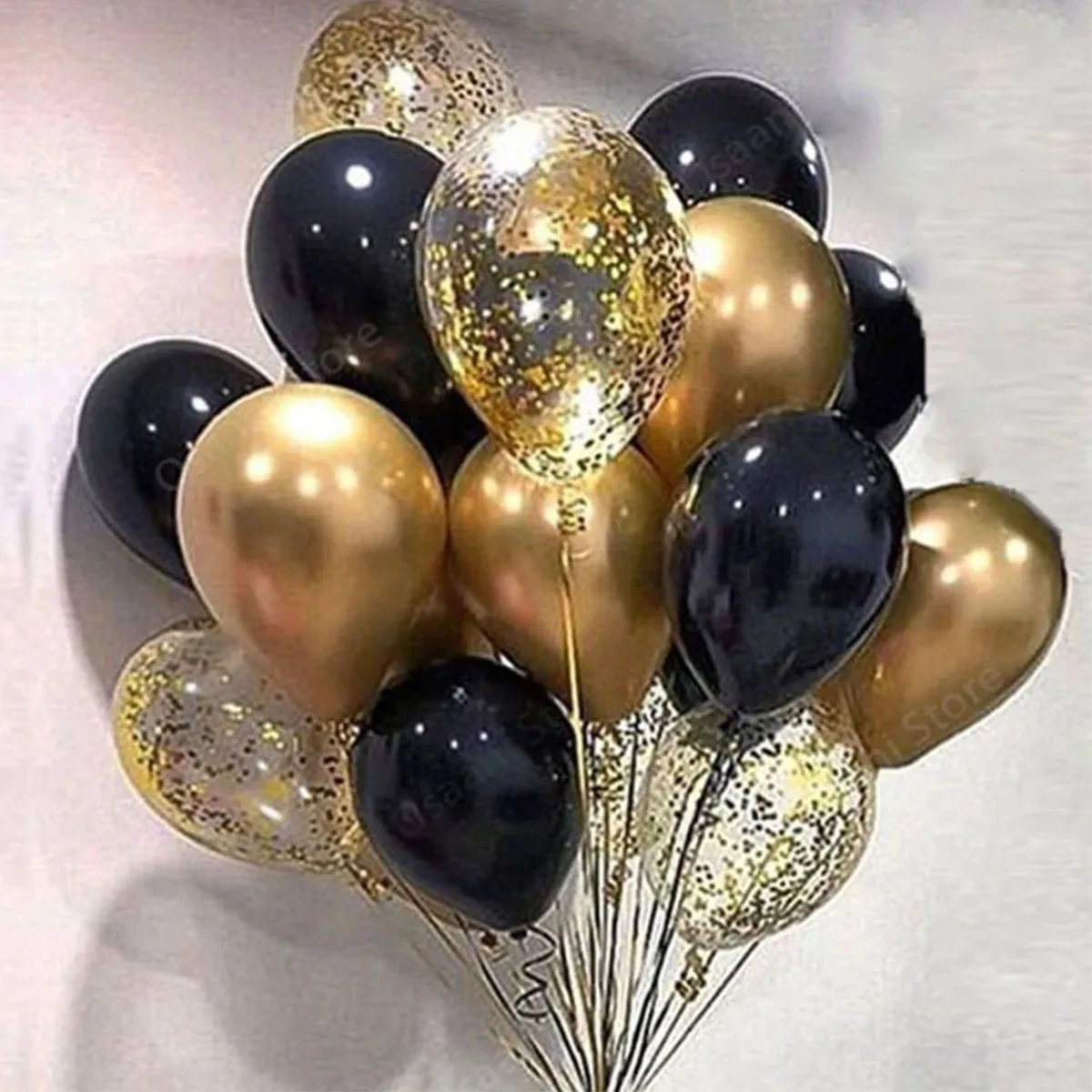 43/18 stücke schwarz gold latex ballons girlande bogen kit für geburtstag hochzeits feier hintergrund home bar dekor liefert Image