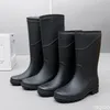 Modische wasserdichte Herrenschuhe Lange Gummistiefel Baustellen Erwachsene Regenschuhe Anti-Rutsch-Regenstiefel für Männer Zapatos Homme