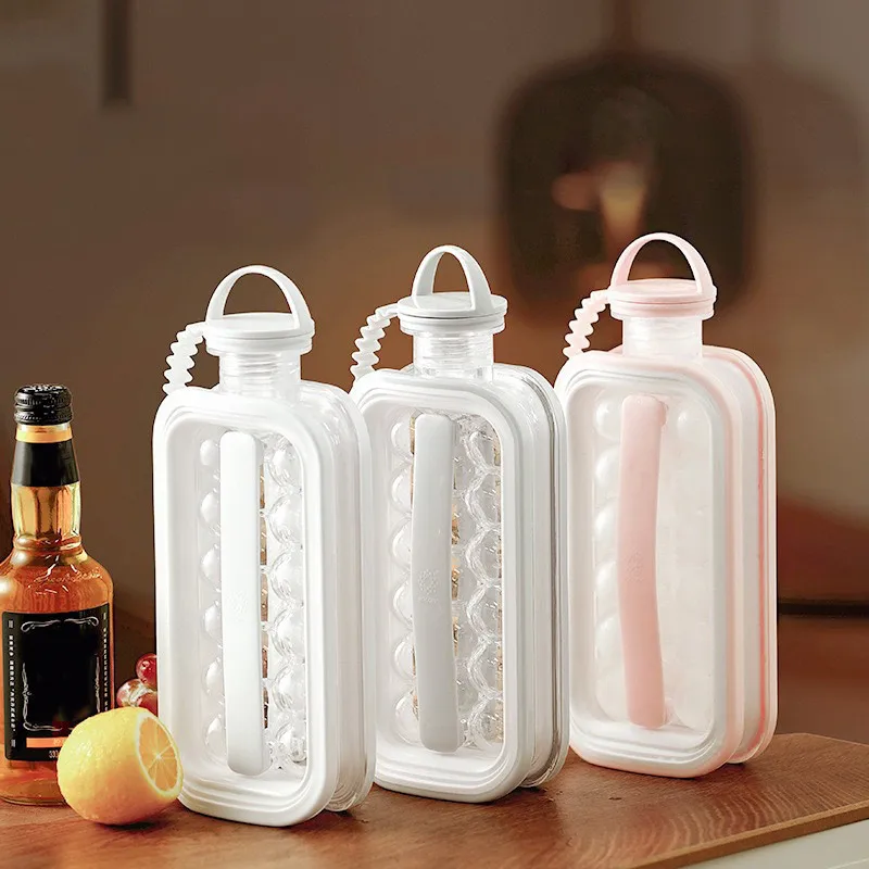 Neue faltbare Eismaschine, Wasserflasche, Eisform, Lebensmittelqualität, weiches Silikon, Eismaschine, 2-in-1-Wasserkocher, Eisbox, Eiswürfel, Haushalt Image