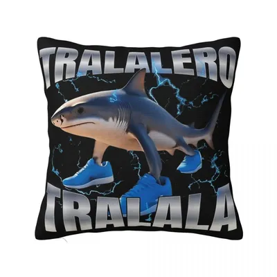 Tralalero Tralala Lustiger Hai Meme Kissenbezug Druck Polyester Kissenbezug Dekor Italienischer Image