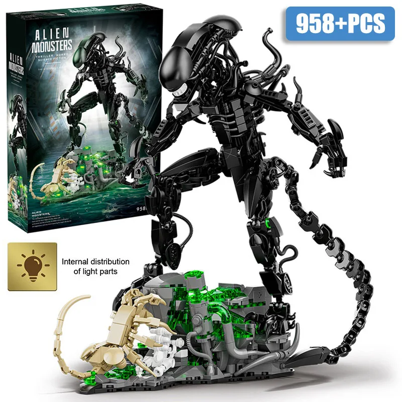 Kreative MOC 958 stücke Alien Monster Bausteine Bricks Set DIY Alien Figuren Montage Modell Kit Spielzeug Für Kinder Erwachsene Geschenke Image