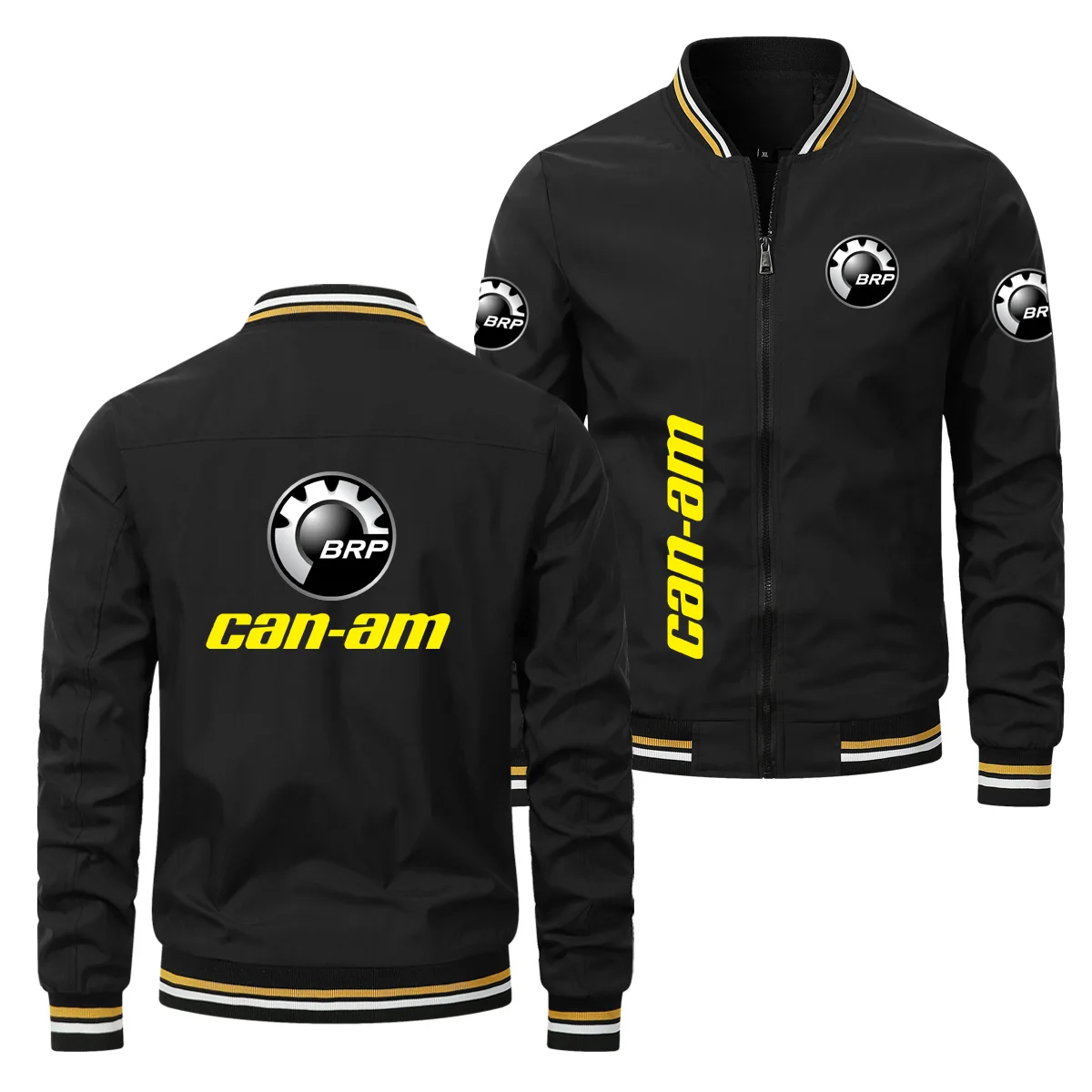 Neue Herren-Harajuku-Straßenjacke BRP Can - Am Logo bedruckte Reißverschlussjacke Hip-Hop-Baseballjacke Herren winddichte Motorradjacke
