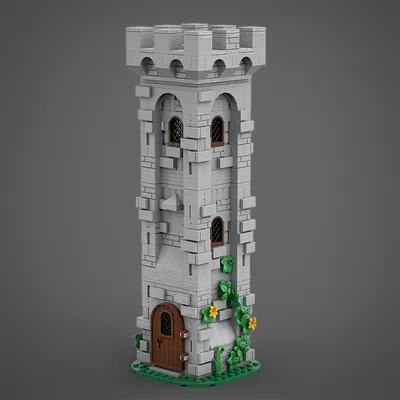 Moc mittelalter liche Burg Löwe Ritter Wachturm Baustein mittelalter liche Burg Beobachtungs deck Image