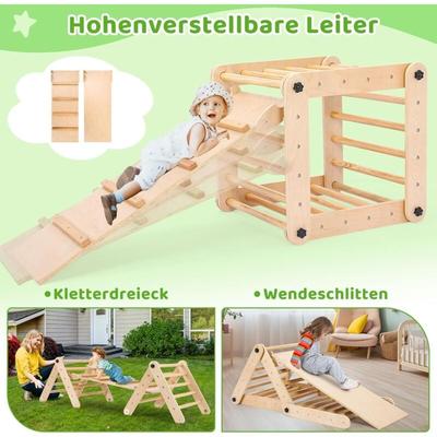 Indoor-Klettergerüst-Rutsche für Kinder, Pikler Montessori-Dreieck, Indoor-Spielplatz für Kinder, Image