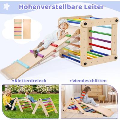 Indoor-Klettergerüst-Rutsche für Kinder, Pikler Montessori-Dreieck, Indoor-Spielplatz für Kinder, Image