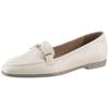 Slipper TAMARIS, Damen, Gr. 38, beige (creme), Leder, unifarben, elegant, Schuhe, Blockabsatz, Schlupfschuh, Businessschuh mit hübscher Zierspange