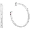 Paar Creolen TOMMY HILFIGER "LINEAR, 2780956", silber (edelstahlfarben), Ohrringe, Damen, Edelstahl, mit Emaille