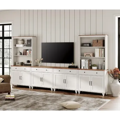 Entertainment Center with Bookshelves for TVs up to 75