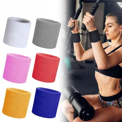 2Pcs 10*8cm Sport Wristbands Multi Colors Sports Wrist Sweatband for Basketball Tennis Gym Wrist