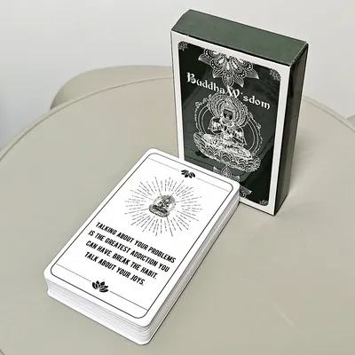 54 Pcs Spiritual Cards Buddha Wisdom Oracle Deck 10.3*6cm for General Readings, Divine Guidance &