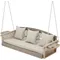 3-Person Wicker Porch Swing with Upgraded Cup Holder, 55 Inch Patio Hanging Swing Bench Chair with