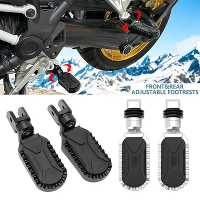 Motorcycle Footrest Rest Padel Rubber Cover Aluminum Rotatable Footpeg For BMW R1200GS R1250GS LC