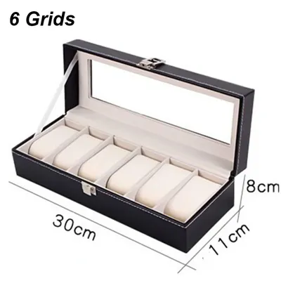 2/3/4/5/6/10/12 Slots Watch Organizer Box, Watch Case with Watch Pillows, Watch Box Organizer,