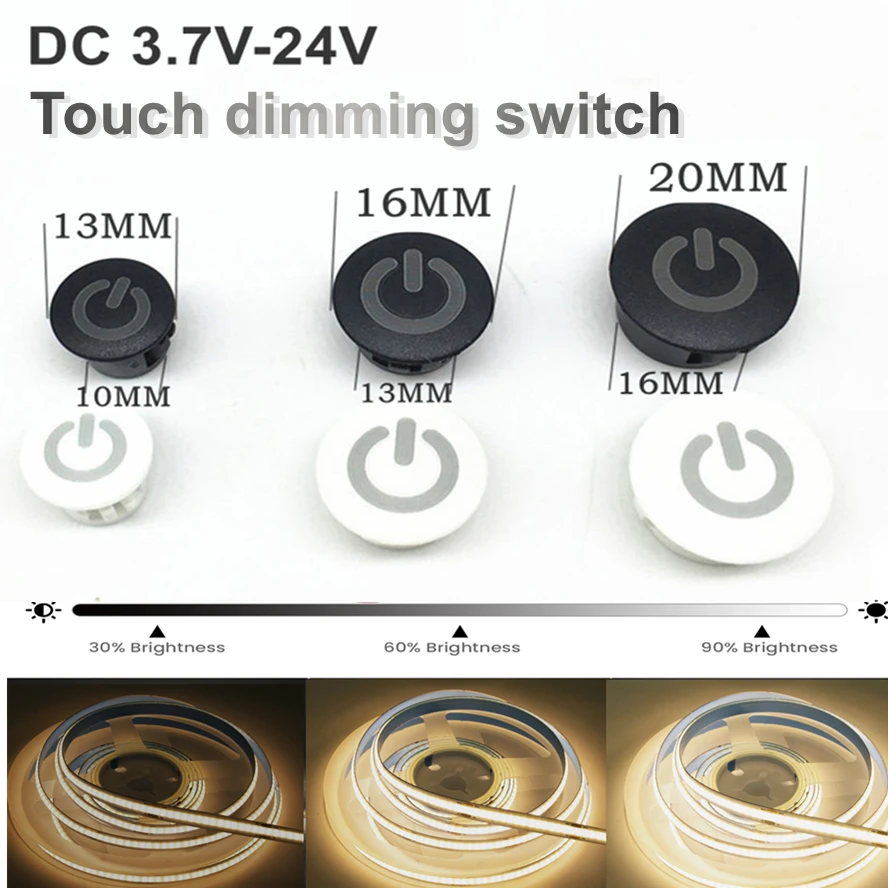 2-1PCS Smart Dimmerabile Casa Sensore di Tocco Pulsante Interruttore del Controller per DC5V 12V 24V Smart Home, Casa Intelligente Luce di Striscia LED Dimmer Controller