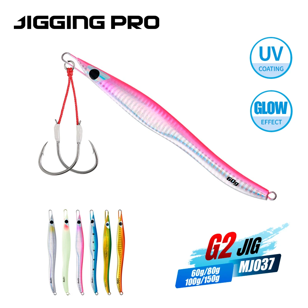 JIGGING PRO G2 Esche Artificiali per Pesca in Acque Profonde, Speed Jig 60g 80g 100g, Jig in Metallo per Lanci Lunghi, Esca Artificiale per Pesca in Mare