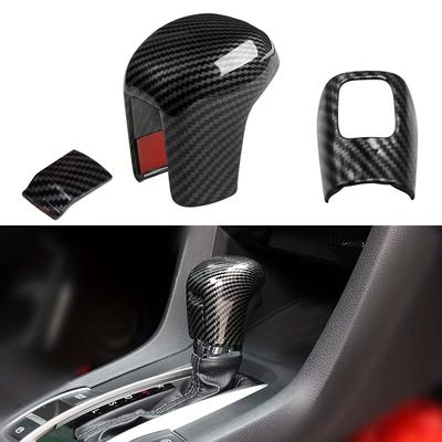 TEMU A Set Of Carbon Fiber Shift Knob Covers For Car Accessories, Compatible With For Sedan Models From 2016 To 2021. Image