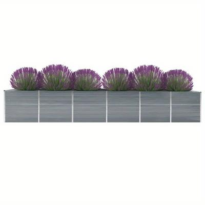 TEMU Garden Raised Bed Galvanized Steel 480x80x77 Cm Grey. Image