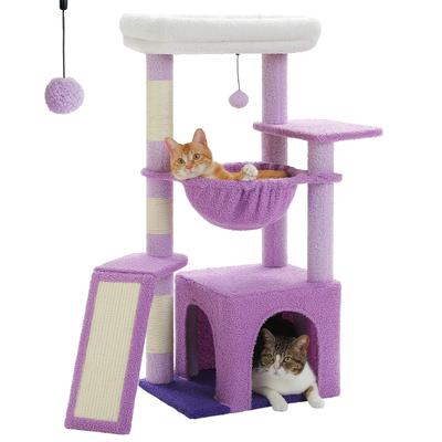 TEMU Tree For Indoor Cats With Super Large Condo, 1 Sisal Board, 3 Scratching Posts, Cat Scratching Tower With Large Hammock&perch 90cm Image