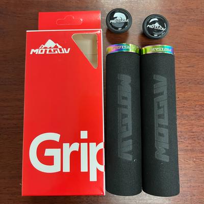 TEMU 1 Pair Motsuv Vibrant Color Foam Bicycle Handlebar Grips, Anti-slip Soft Sponge, Mixed Color, Pvc, With Comfortable Riding Accessories For Bike, Motorcycle, Pedal Bike Image