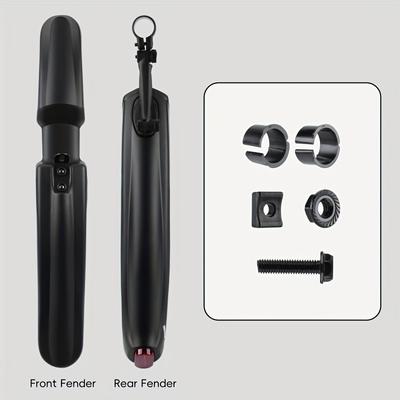 TEMU West Biking 2pcs Bicycle Fenders Set - Full Coverage Pp Mud & Water Guards For Mountain & Road Bikes, Front And Rear Protection, Black, Ideal For Thanksgiving Day & Labor Day Image