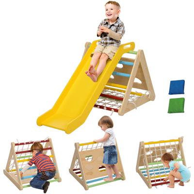 4 in 1 Klettergerüst Set mit Rutsche, Kletterdreieck zum Rutschen und Klettern, Kletterspielzeug Image